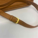 Coldwater Creek Caramel Solid Leather Crossbody Handbag