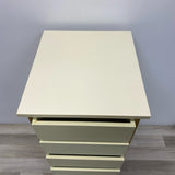 Rolling Off White Cabinet with wood Frame