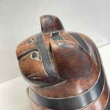 Cat figurine Anglo- indian Hand-carved mahogany. with hidden compartment