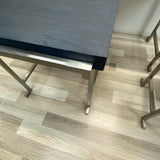 Hekman Chrome-Blue Wood Nesting Side Tables
