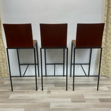 Red multi Metal-Wood Stool