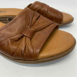 Miz Mooz Size 37-6.5 Women's Brown Solid Slip On Sandals