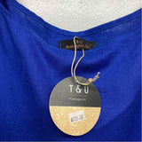T & U Washington DC Size M Women's Blue Solid Jumper Dress