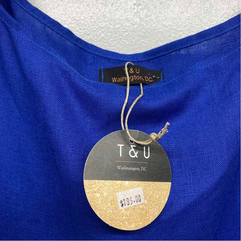T & U Washington DC Size M Women's Blue Solid Jumper Dress