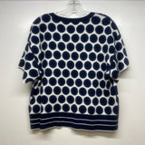 Cabi Size M Women's Navy-White Polka Dot V Neck Short Sleeve Top