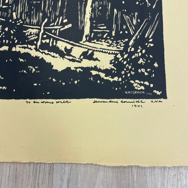Howard McCormick -Poor land- Woodblock print