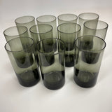 Sasaki Green Glass Tumblers 5"H - Set of 11