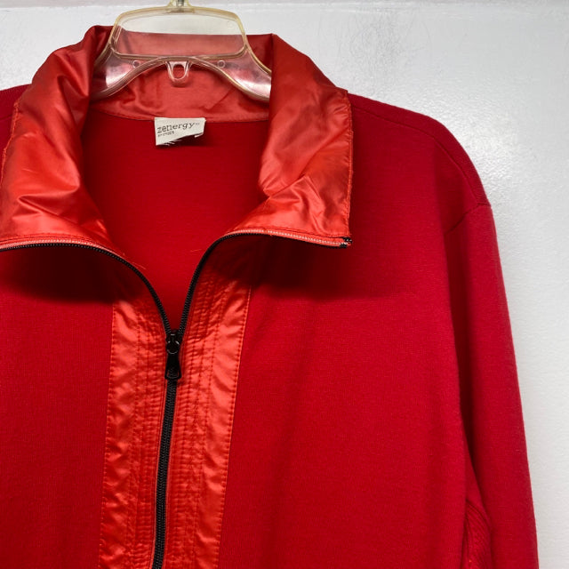 Zenergy By Chico's Women's Size Xl Red Solid Jacket Activewear Top
