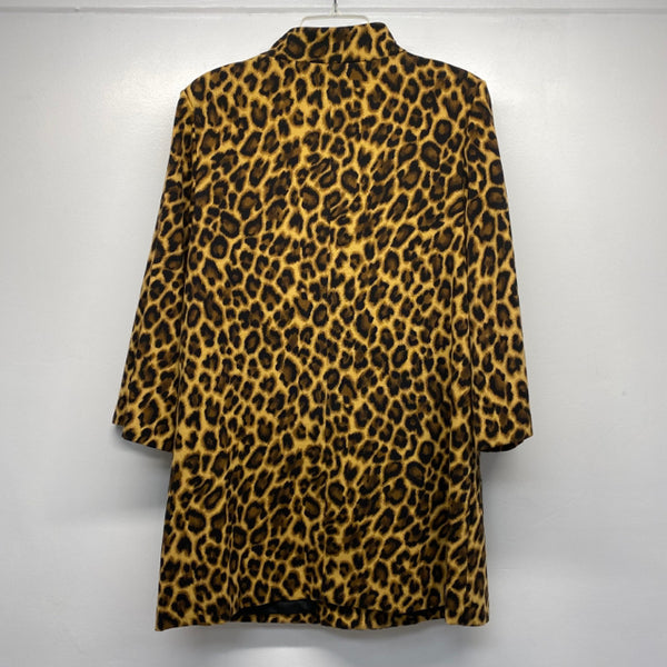 WD.NY Women's Size 10-M Black-Brown Animal Print Button Down Coat