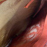 Rust-Gold Fabric Floral Crossbody Handbag