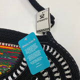 Crissssorc Black-Multicolor Patchwork Shoulder Handbag