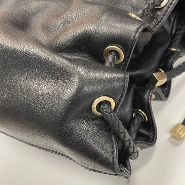 Michael Kors Black Leather Pebbled Hobo Handbag