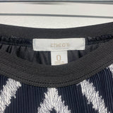 Chico's Size 0-4/6 Women's Black-White Stripe A Line-Maxi Skirt