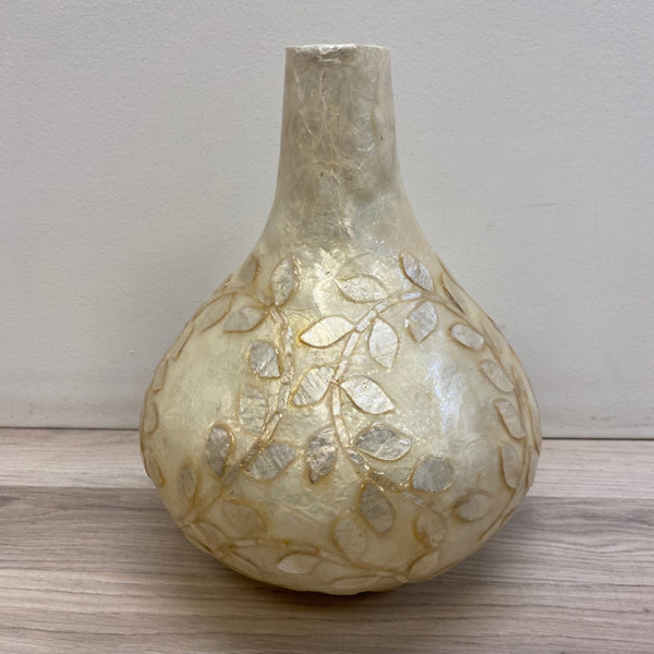 Anthropologie White Mother of Pearl Vase