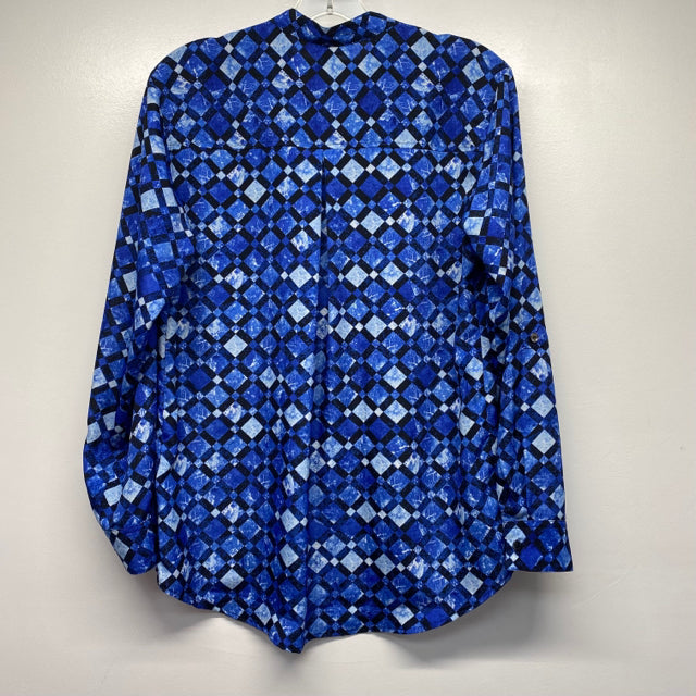 Michael Michael Kors Size S Women's Blue Geometric Tunic Blouse