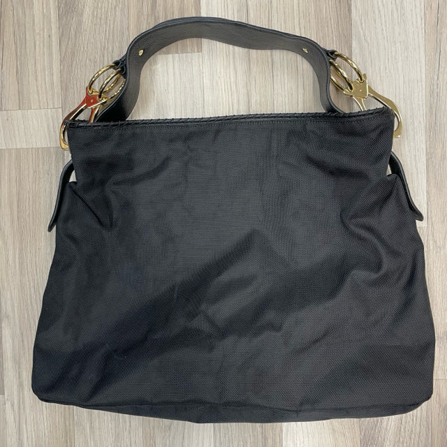 Boulevard Boutique Black-Brown Nylon Tote Handbag