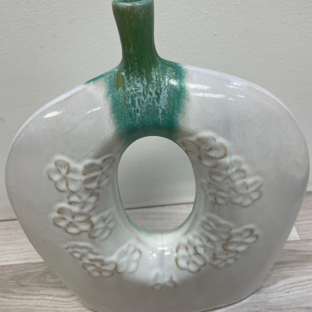 White-Green Ceramic Vase