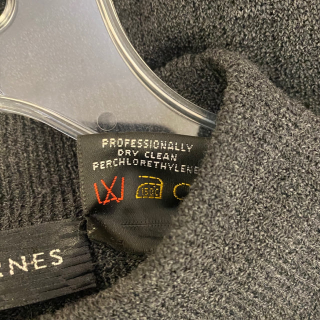 Jhane Barnes Size L Charcoal Knit Wool Blend Textured Men's Men's Sweater