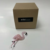 Artful Home Pink Glass Hand Blown Ornament Pink Flamingo