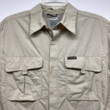 Columbia Men's Size M Tan Nylon Solid Men's Short Sleeve Shirt