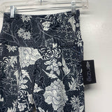 Onzie Size S-M Women's Black-White Floral Flare Hem Activewear Pants