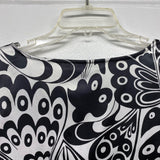 Notations Women's Size S Black-White Pattern Tunic Blouse