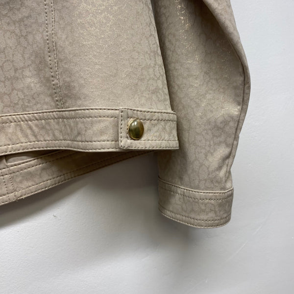 Zenergy By Chico's Women's Size 0-S Tan Shimmer Button Up