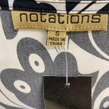 Notations Women's Size S Black-White Pattern Tunic Blouse