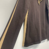 Jones New York Size M Women's Brown-Gold Solid Zip Mock Neck Sweater