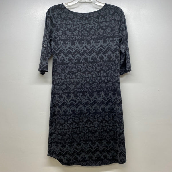 Soybu Size M Women's Black-Gray Pattern A Line Dress