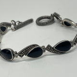 Silver-Black Onyx Bracelet
