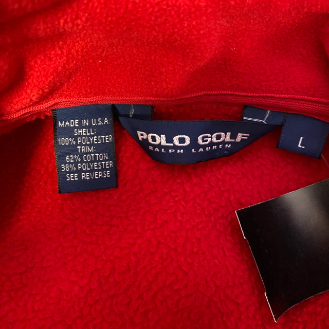 Polo Golf by Ralph Lauren 48 Men's Red Fleece Polyester Solid Men's L Vest