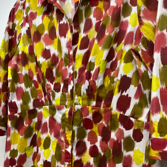 Lafayette 148 Size 6-S Women's Red-Multi Pattern Button Up Shirt