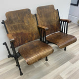 Antique Folding Double Theater Chair