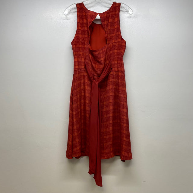 Girls From Savoy-Anthropologie Size 8-M Women's Red Pattern Sleeveless Dress