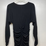 Norma Kamali Size S Women's Black Solid Long Sleeve Dress