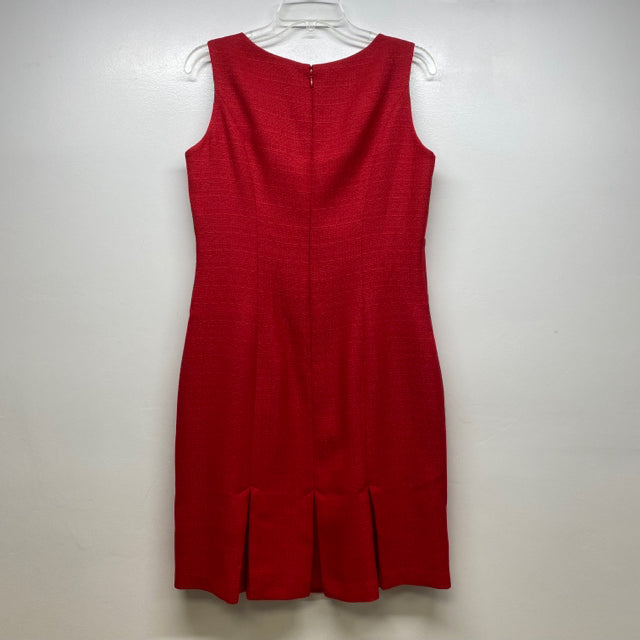 Ellen Tracy Size 8-M Women's Red Beaded Sheath Dress