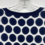 Cabi Size M Women's Navy-White Polka Dot V Neck Short Sleeve Top