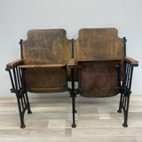 Antique Folding Double Theater Chair