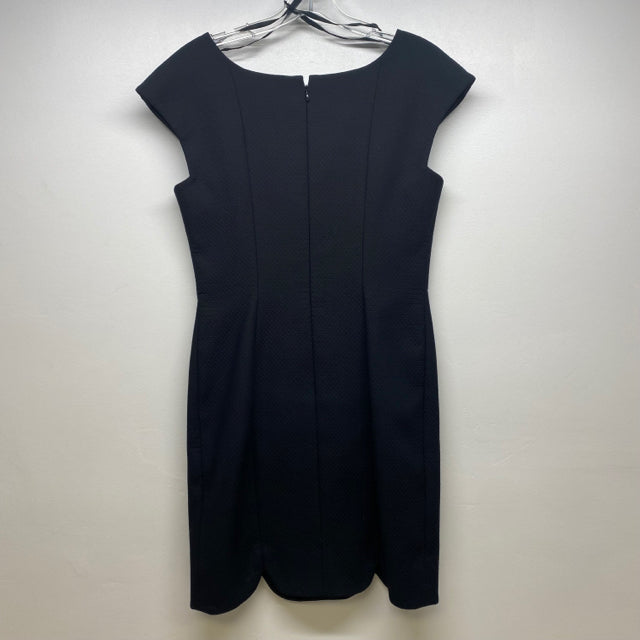 Constance Saunders Size S-6 Black Textured Sleeveless Women's Cotton Blend Dress