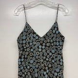 Sandra Darren Size 12-L Women's Brown-Blue Pattern Shift Dress
