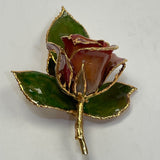 Lacquered finish Rose w/ 24K Gold trim