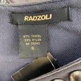Radzoli Women's Size S Gray Solid V Neck Long Sleeve Top