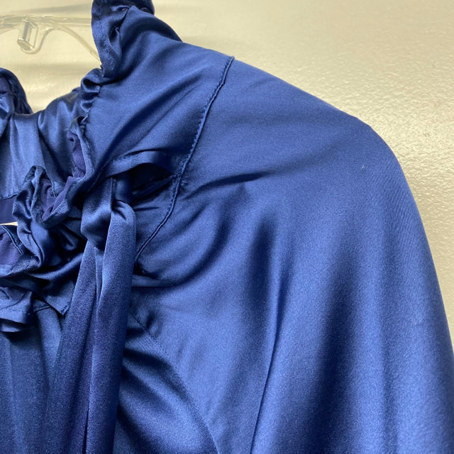 Never a Wallflower Size M Women's Blue Solid 3/4 Sleeve Blouse