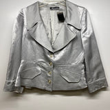 Rinascimento Women's Size S Silver Shimmer Button Down Jacket