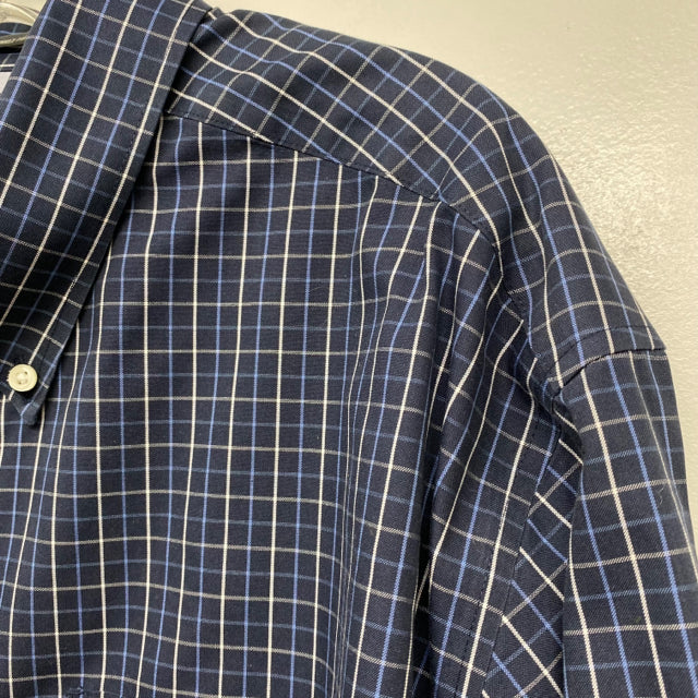 Eddie Bauer Men's Size 2x Blue-Multicolor Cotton Plaid Men's Long Sleeve Shirt