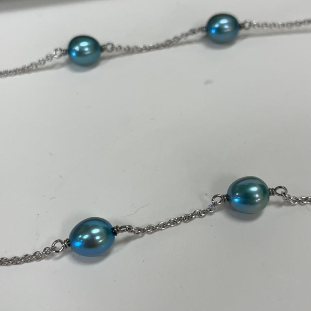 Honora Collection Blue Pearl Necklace on Silver Chain