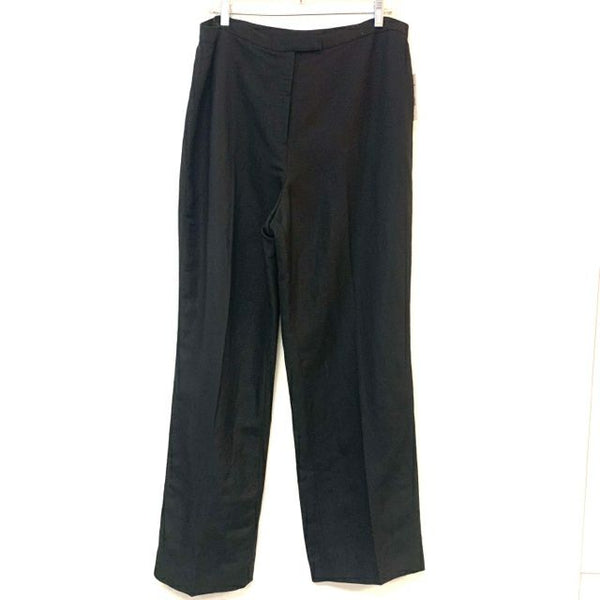 Tahari Women's Size 16 Black Solid Linen Trouser Pants