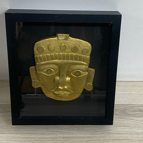 Brass Head Wall Decor in a Shadow Box