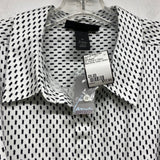 Lane Bryant Women's Size 2X-20 Black-White Pattern Button Down Shirt